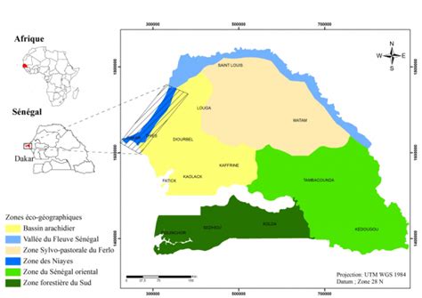 Carte du Sénégal montrant la région des Niayes