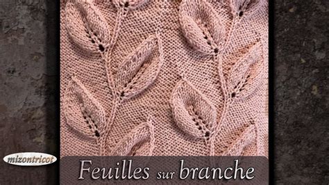 Schéma illustratif d'un motif de feuille en relief sur un tricot en laine