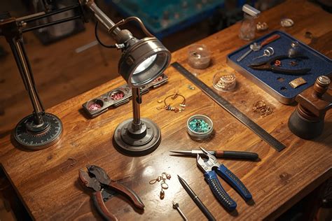 atelier de bijouterie avec outils de précision