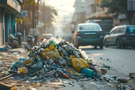 Vue des rues du Cap-Haïtien encombrées par des déchets solides