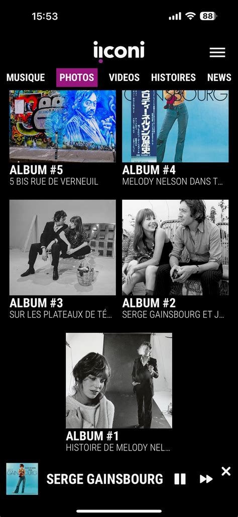 Interface de l'application iiconi
