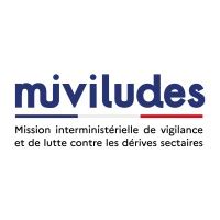 Logo de la Miviludes avec un symbole de vigilance