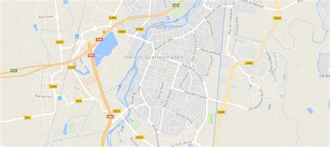 Plan d'Illkirch-Graffenstaden avec localisation de la Rue du Lac