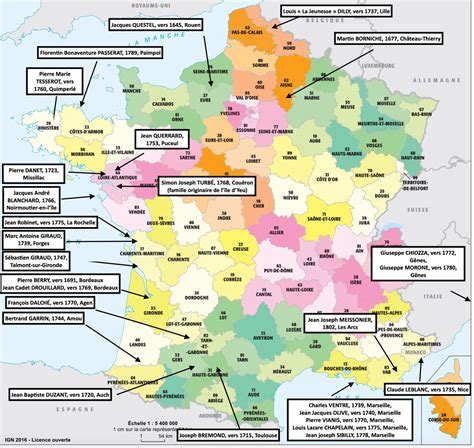 Carte des origines géographiques des rhododendrons