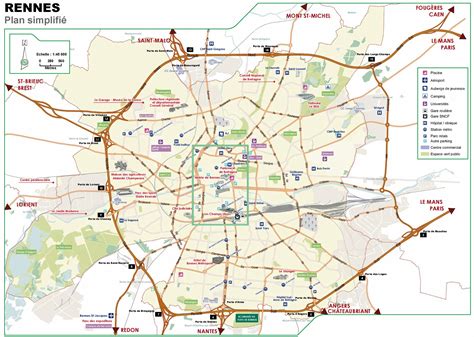 Plan de Rennes Métropole montrant les zones concernées par le RLPi