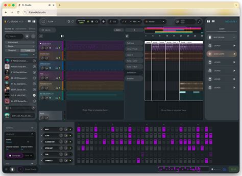 Capture d'écran du Channel Rack de FL Studio avec un rythme simple programmé