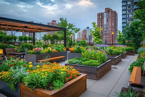 Jardin urbain entretenu