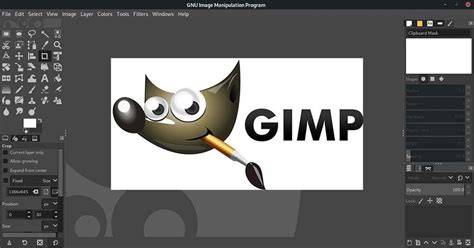 Interface GIMP avec des outils variés