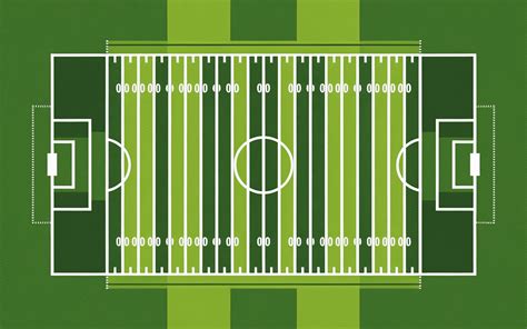 Terrain de football avec les bandes de tonte caractéristiques