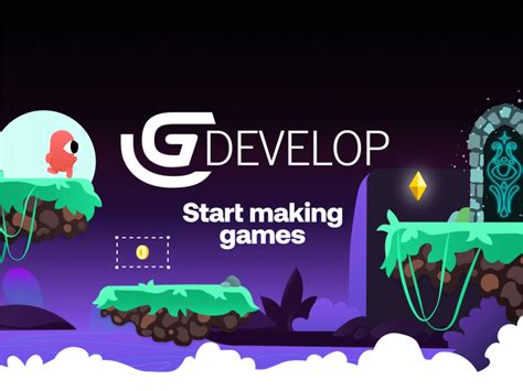 Interface de démarrage de GDevelop avec la création d'un nouveau projet