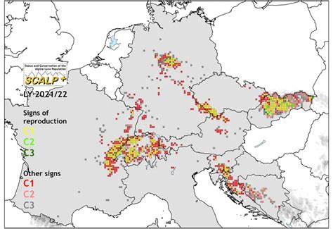 Carte de répartition du gui en Europe