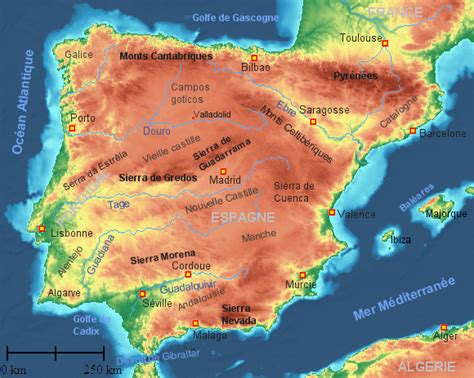 Carte géographique de la péninsule ibérique mettant en évidence la Galice