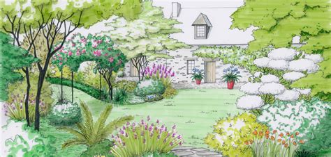 Croquis de jardin avec mesures