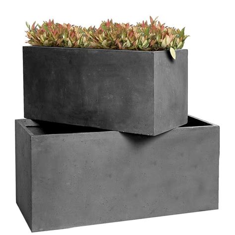 jardinière rectangulaire en fibre de terre