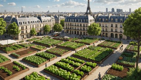 Vue aérienne d'une ferme urbaine intégrée dans un paysage citadin