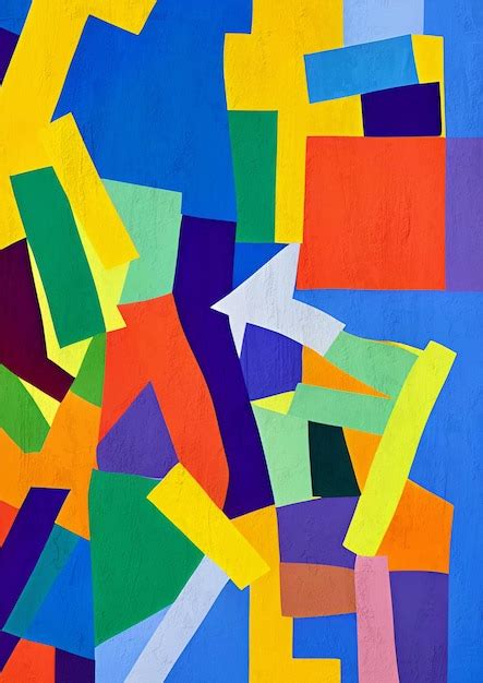 une toile abstraite composée de formes géométriques et de couleurs vives