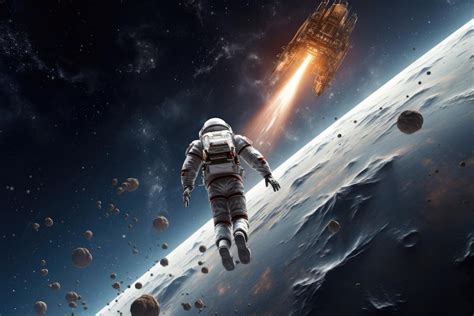 Un chat astronaute nommé Mars flottant dans l'espace parmi des bulles colorées et des gemmes arc-en-ciel