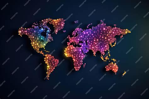 Mappemonde avec des points lumineux marquant les zones géographiques des œuvres littéraires et religieuses citées