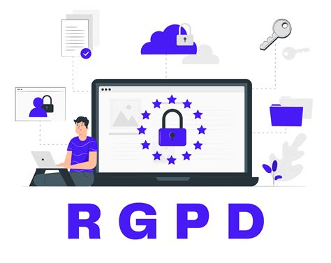 Illustration du logo du RGPD et d'une adresse e-mail stylisée avec un cadenas