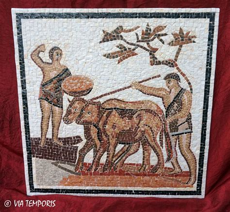 Mosaïque romaine représentant des activités agricoles