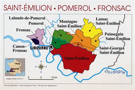 Carte du vignoble de Saint-Émilion avec les différentes zones géologiques
