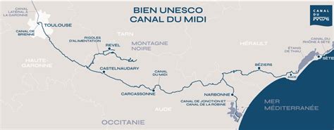 Plan du Canal du Midi et ses environs