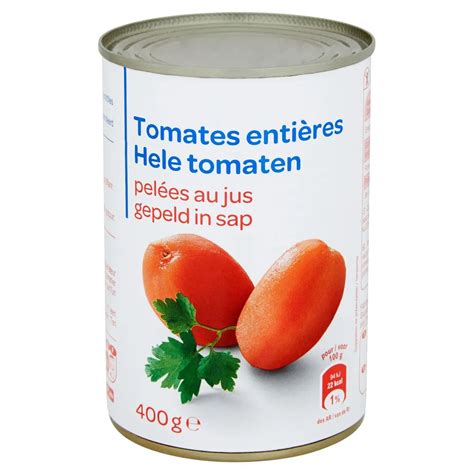 comparaison visuelle entre des tomates pelées entières et de la pulpe de tomate concassée