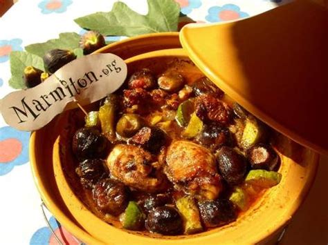 Tajine poulet citron aux figues et amandes