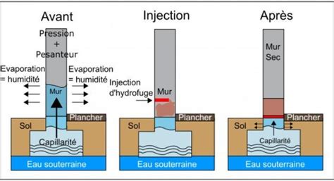 schéma explicatif du bassinage par capillarité