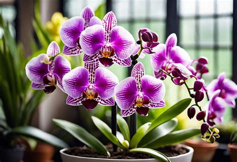 Schéma illustrant l'emplacement idéal d'une orchidée près d'une fenêtre avec un voilage