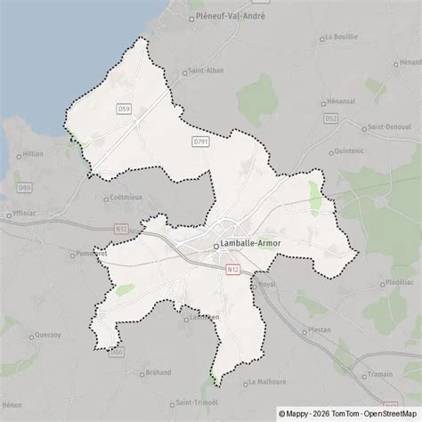 Plan d'accès vers la zone de Lamballe-Armor pour les services de motoculture