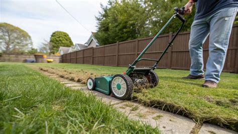 Pelouse saine et verte après utilisation d'un scarificateur