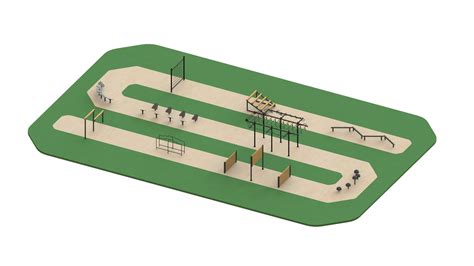 Illustration d'un parcours ninja moderne