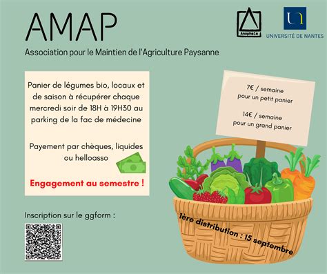Calendrier de distribution de paniers AMAP