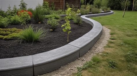 Bordures en béton noir dans un jardin moderne