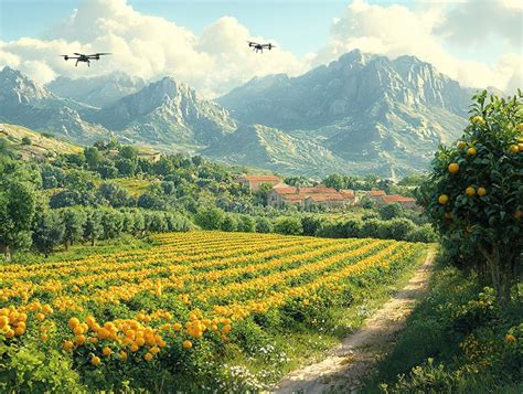 Paysage d'Habère-Poche avec montagnes et vergers