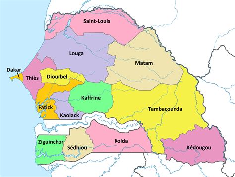Sénégal: carte des régions avec focus sur Louga et Kaolack
