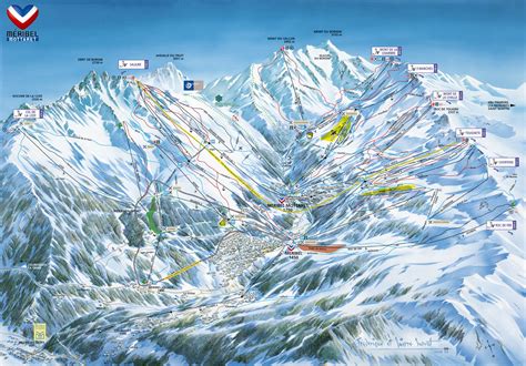 Vue panoramique sur les pistes de Méribel avec le chalet des Rhodos au premier plan