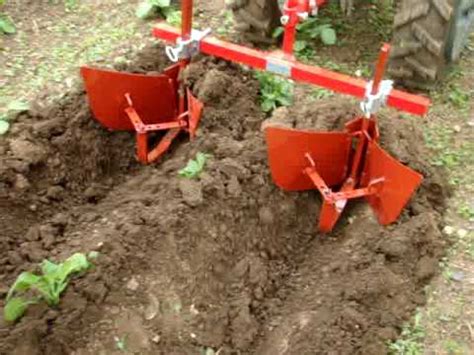 Schéma d'espacement des rangs de pommes de terre avec un butoir