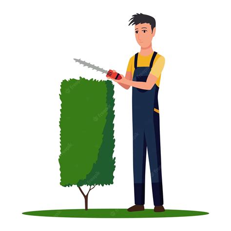 Illustration d'un jardinier professionnel effectuant des travaux d'entretien courant