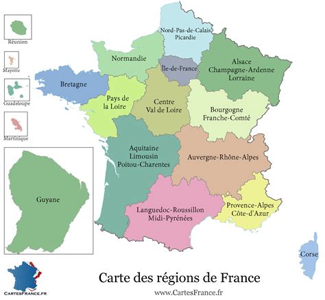 Carte des principales régions productrices de châtaignes en France