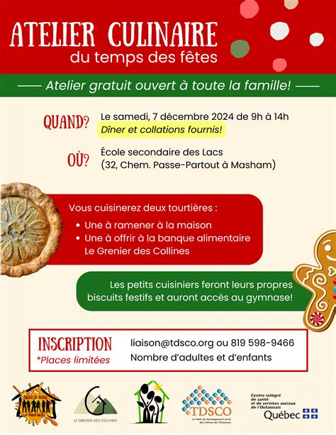 Schéma illustrant l'organisation d'un atelier culinaire interactif