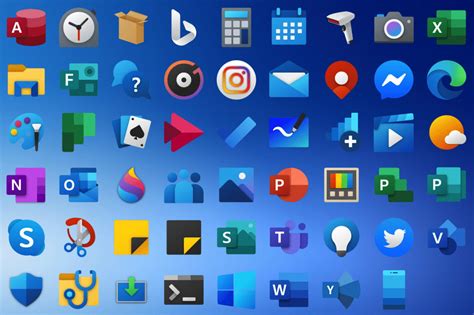 Illustration d'une variété d'icônes personnalisées sur un bureau d'ordinateur