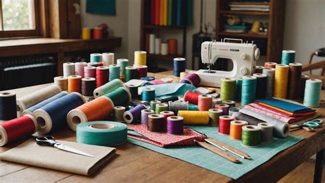 Atelier de couture avec patrons et tissus