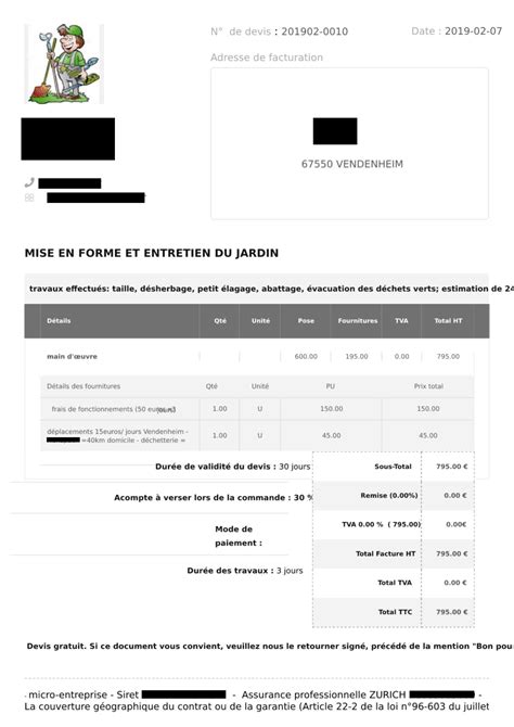 Schéma illustrant les étapes pour obtenir un devis de jardinage