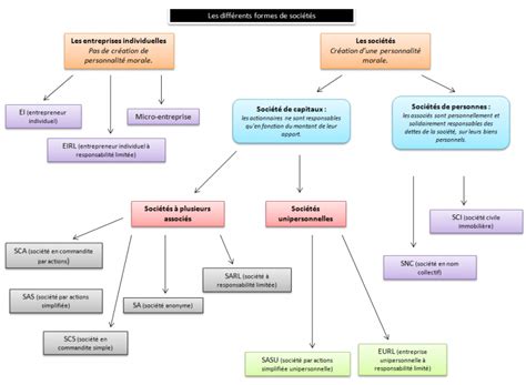 Schéma explicatif de la structure d'une société et ses établissements secondaires