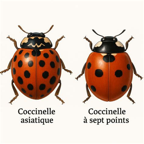 Infographie comparant la coccinelle indigène et la coccinelle asiatique