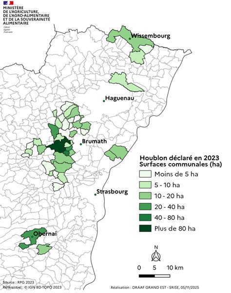 Carte des régions historiques de culture du houblon en Europe