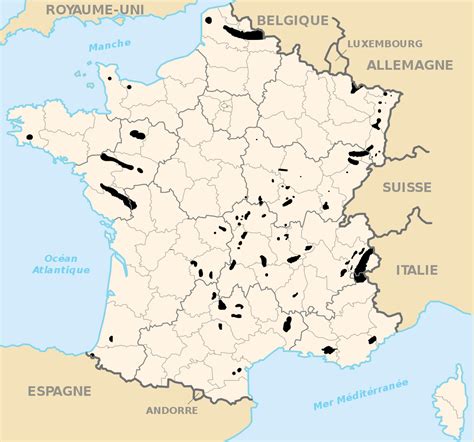 carte des bassins houillers en France