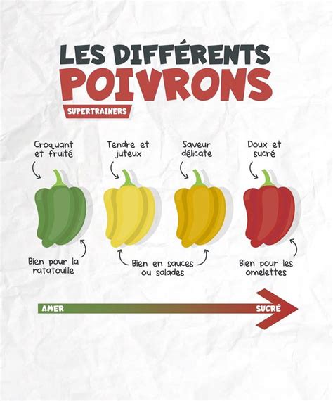 Schéma comparatif des différentes formes et calibres de poivrons